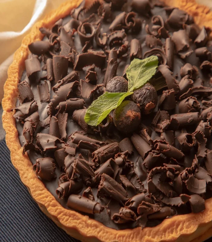 GOURMESTAN WARM DARK CHOCOLATE PECAN TART 1